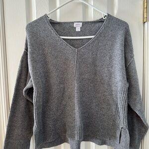 Auden Heather Gray V-Neck Sweater
